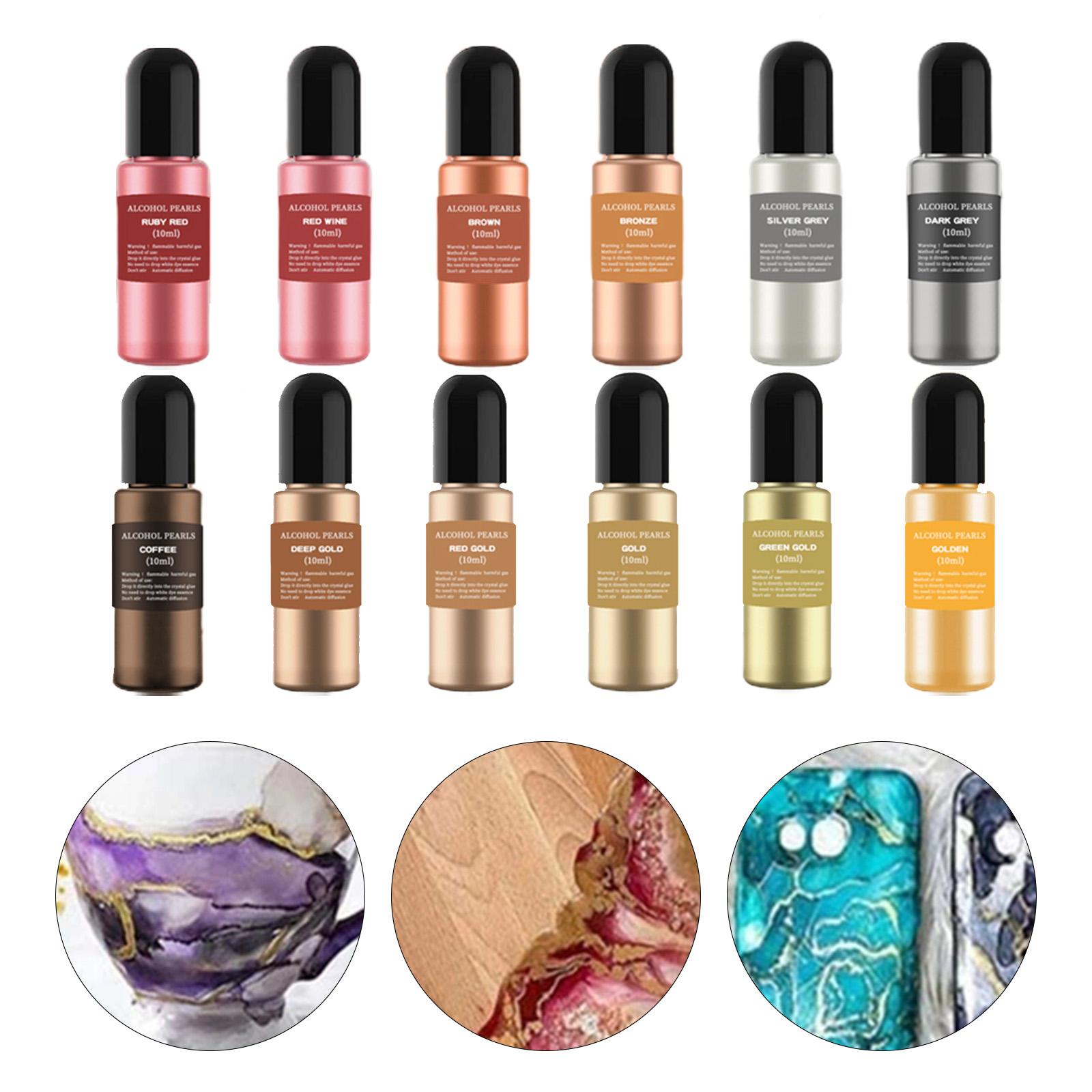 12 Bottles Metallic Alcohol In - Resin Dye Alcohol review and price