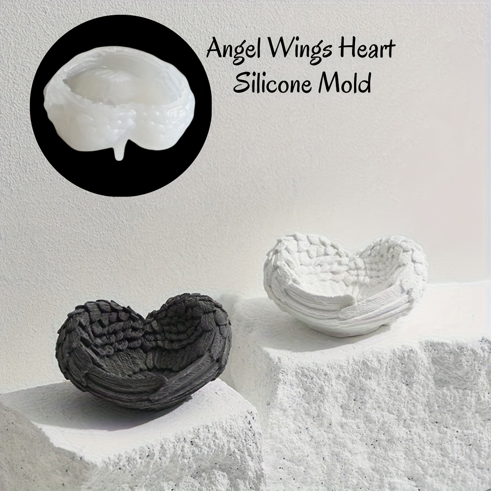 1pc Angel Wing Heart Silicone  - Resin Craft Ideas review and price